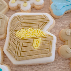 Treasure Chest Raised Acrylic Fondant Stamp & Cookie Cutter