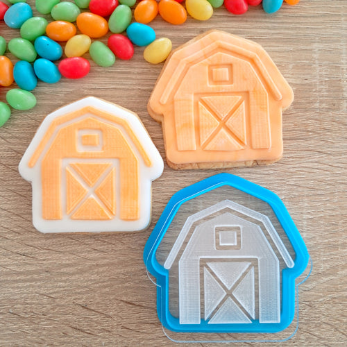 Barn Raised Acrylic Fondant Stamp & Cookie Cutter