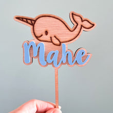 Load image into Gallery viewer, Custom Name &amp; Picture Cake Topper (70+ images to choose from)