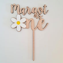 Load image into Gallery viewer, Daisy One with Name Cake Topper