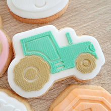 Load image into Gallery viewer, Tractor Raised Acrylic Fondant Stamp &amp; Cookie Cutter