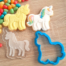 Load image into Gallery viewer, Unicorn Raised Acrylic Fondant Stamp &amp; Cookie Cutter