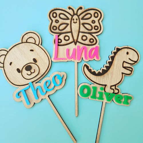 Custom Name & Picture Cake Topper (70+ images to choose from)