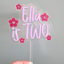 Load image into Gallery viewer, Custom Flowers Layered Acrylic Cake Topper