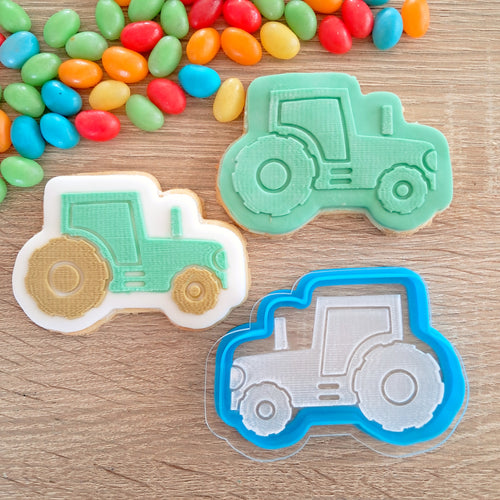 Tractor Raised Acrylic Fondant Stamp & Cookie Cutter