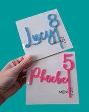 Load image into Gallery viewer, Name &amp; Number Cake Topper Set (4.5cm tall number)