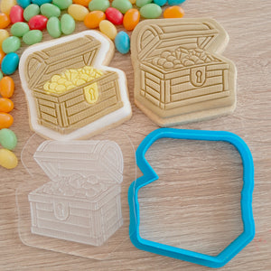 Treasure Chest Raised Acrylic Fondant Stamp & Cookie Cutter