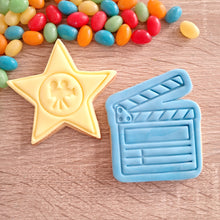 Load image into Gallery viewer, Movie Clapperboard Cookie Cutter &amp; Fondant Stamp