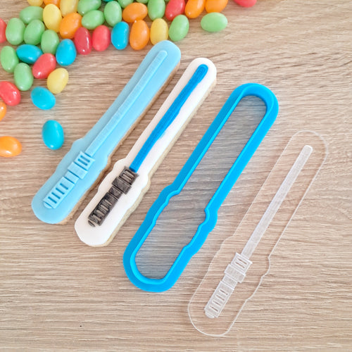 Laser Sword Raised Acrylic Fondant Stamp & Cookie Cutter