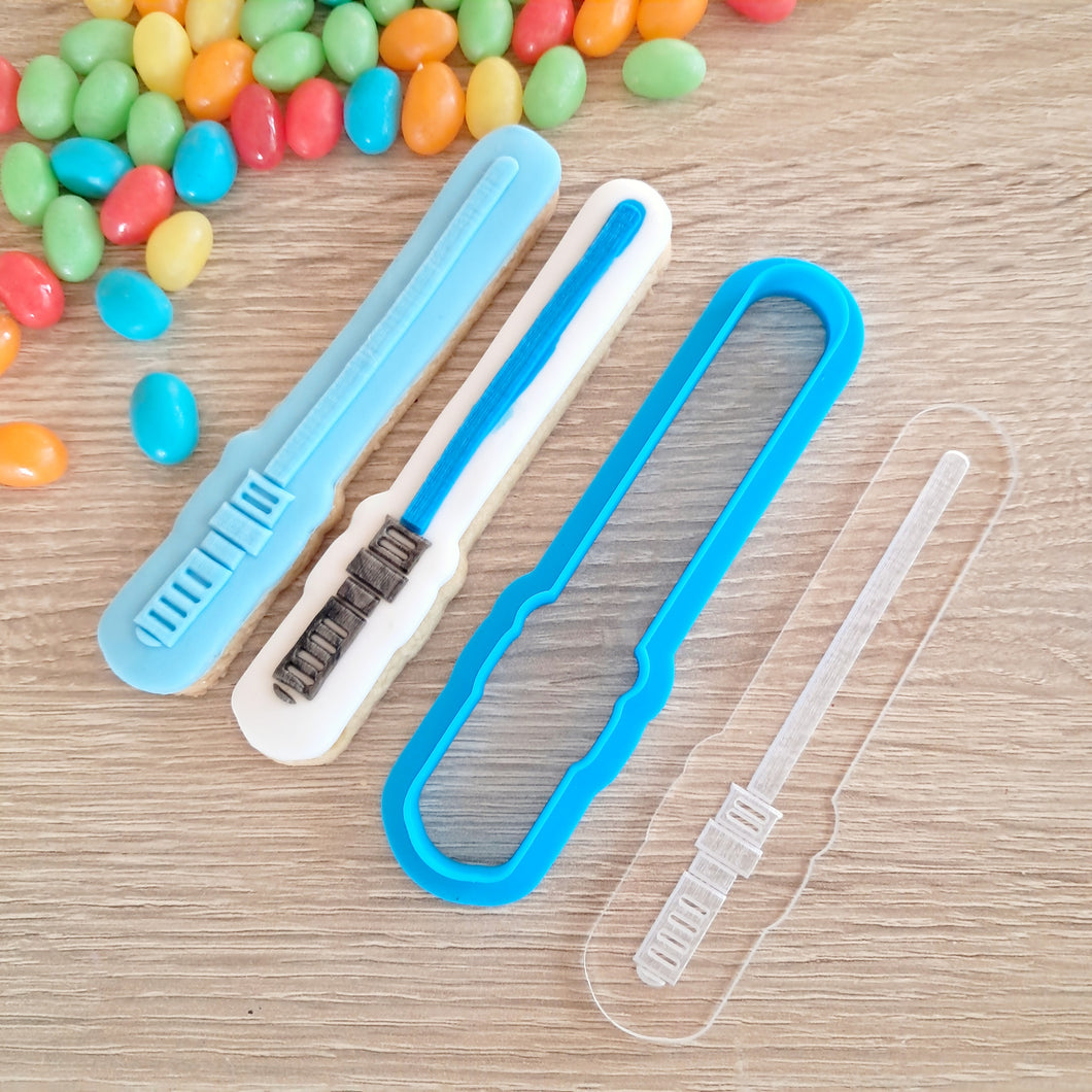 Laser Sword Raised Acrylic Fondant Stamp & Cookie Cutter