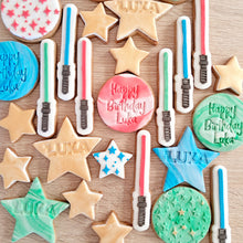 Load image into Gallery viewer, Laser Sword Raised Acrylic Fondant Stamp &amp; Cookie Cutter