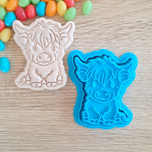 Highland Cow (Baby) Cookie Cutter & Fondant Stamp