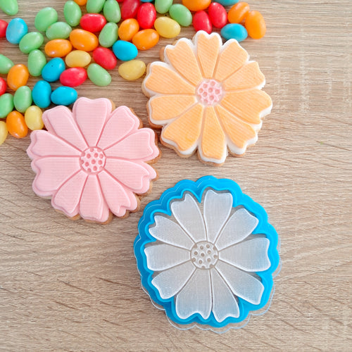 Flower Raised Acrylic Fondant Stamp & Cookie Cutter