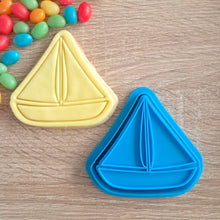 Load image into Gallery viewer, Sailboat Cookie Cutter &amp; Fondant Stamp