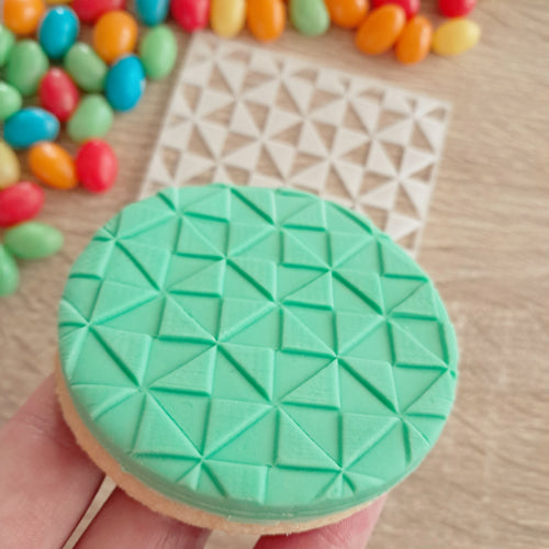 Geometric Triangles Pattern Raised Acrylic Fondant Stamp