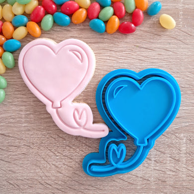 Heart Balloon Cookie Cutter & Fondant Stamp