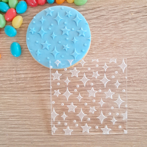 Star Pattern Raised Acrylic Fondant Stamp