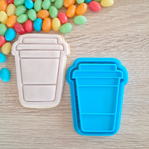 Coffee Cup Cookie Cutter & Fondant Stamp