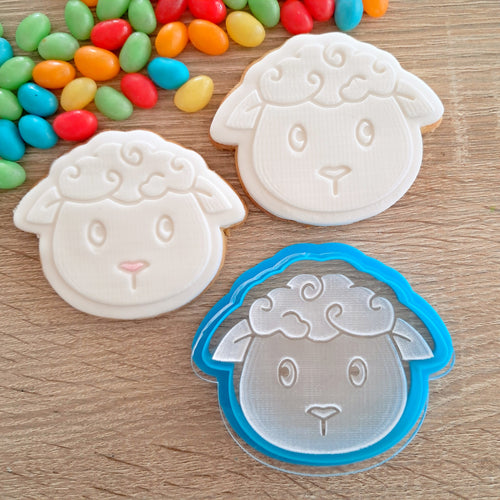 Sheep Raised Acrylic Fondant Stamp & Cookie Cutter