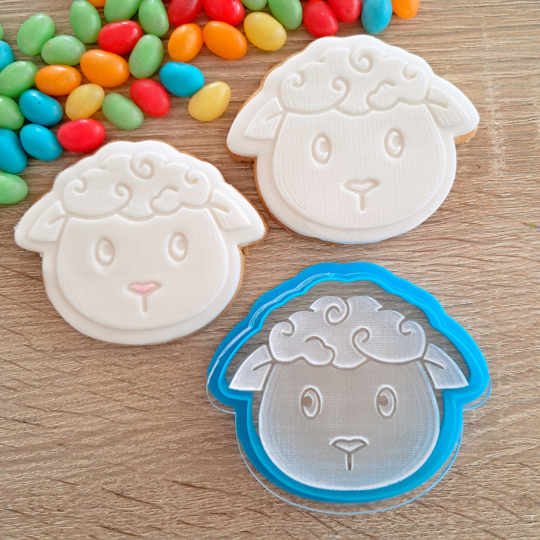 Sheep Raised Acrylic Fondant Stamp & Cookie Cutter