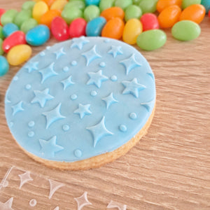 Star Pattern Raised Acrylic Fondant Stamp