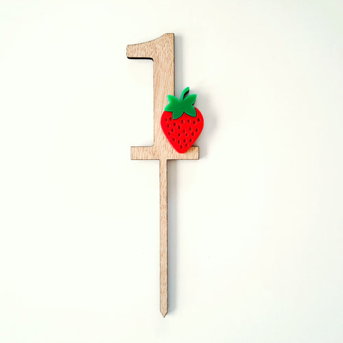 Strawberry Number 1 Cake Topper