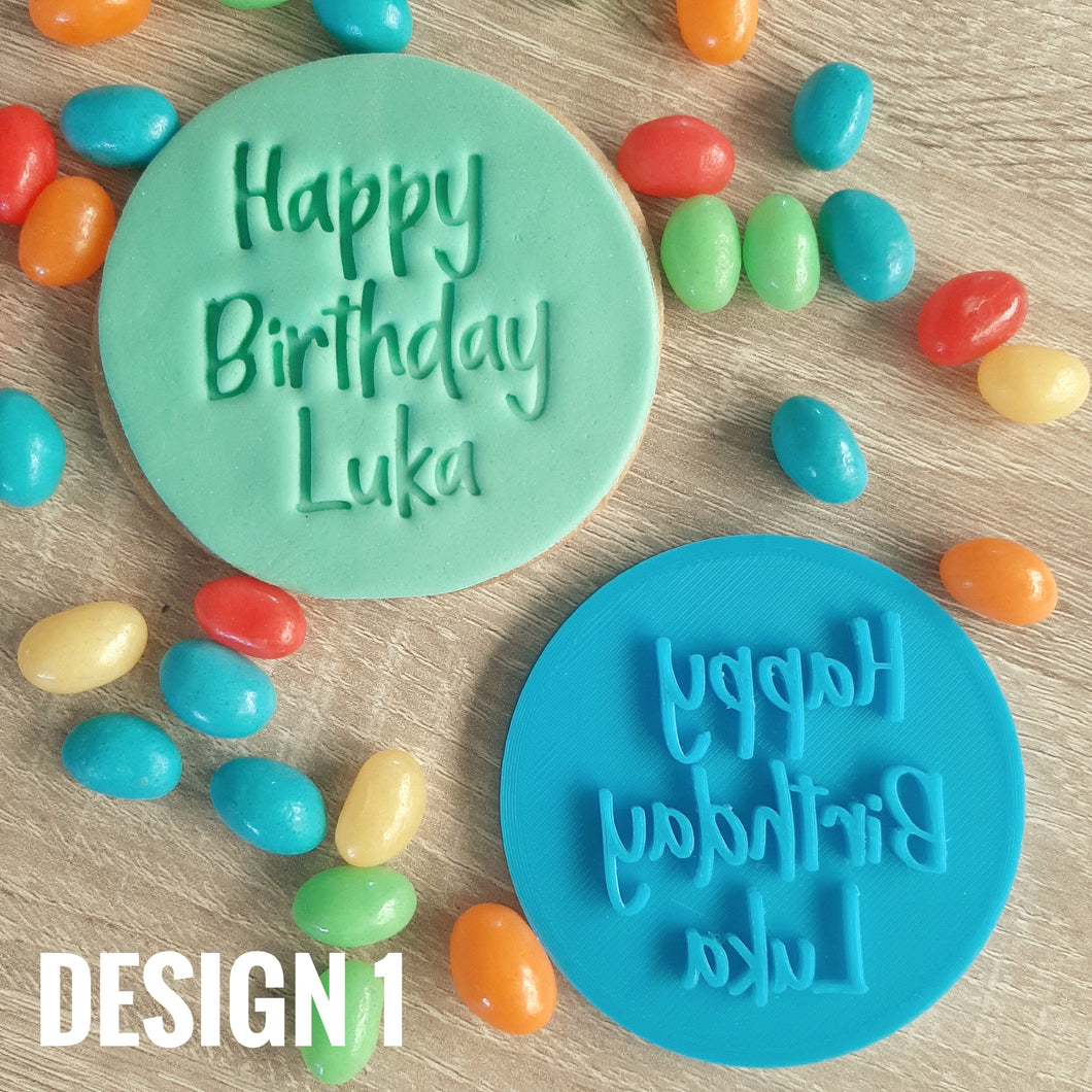 Happy Birthday Personalised Fondant Stamp