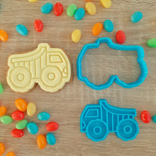 Load image into Gallery viewer, Dump Truck Cookie Cutter &amp; Fondant Stamp
