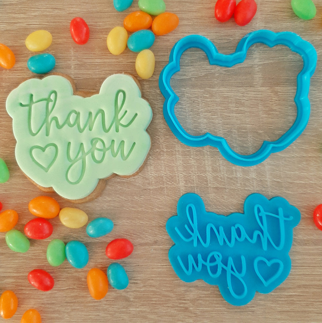 Thank You Cookie Cutter & Fondant Stamp