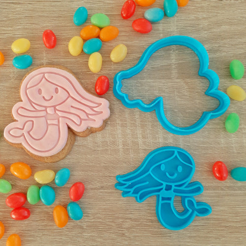 Mermaid Cookie Cutter & Fondant Stamp