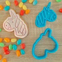 Load image into Gallery viewer, Unicorn Cookie Cutter &amp; Fondant Stamp