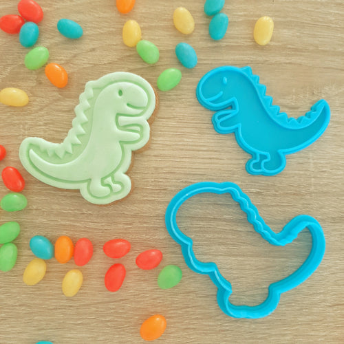 Dinosaur (T-Rex) Cookie Cutter & Fondant Stamp