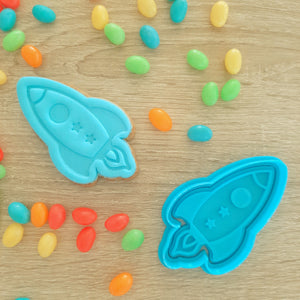 Space Rocket Cookie Cutter & Fondant Stamp