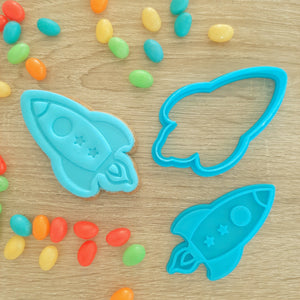 Space Rocket Cookie Cutter & Fondant Stamp