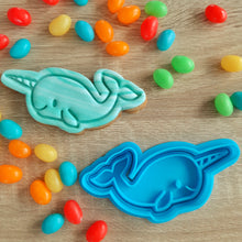 Load image into Gallery viewer, Narwhal Cookie Cutter &amp; Fondant Stamp