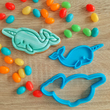 Load image into Gallery viewer, Narwhal Cookie Cutter &amp; Fondant Stamp