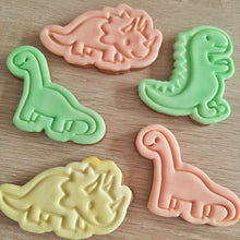 Load image into Gallery viewer, Dinosaur (T-Rex) Cookie Cutter &amp; Fondant Stamp