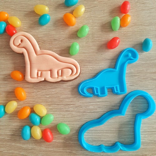 Dinosaur (Brachiosaurus) Cookie Cutter & Fondant Stamp