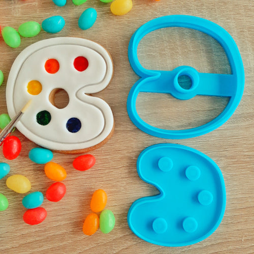 Paint Palette Cookie Cutter & Fondant Stamp