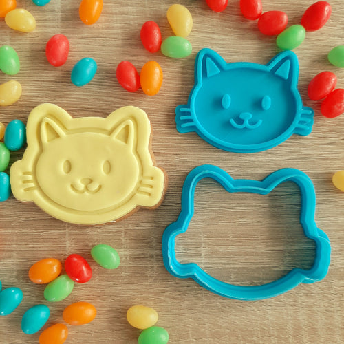 Cat Cookie Cutter & Fondant Stamp