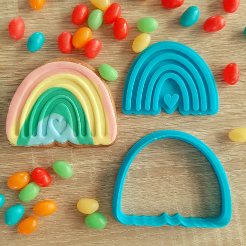 Rainbow Cookie Cutter & Fondant Stamp