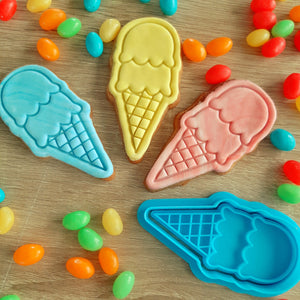 Ice Cream (double scoop) Cookie Cutter & Fondant Stamp