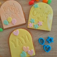 Load image into Gallery viewer, Mini Fondant Cutters (balloon, heart, star - set of 3)