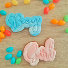 Load image into Gallery viewer, Boy Text Cookie Cutter &amp; Fondant Stamp