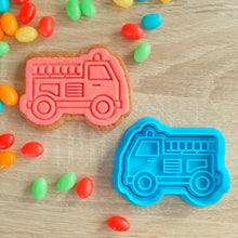Load image into Gallery viewer, Fire Truck Cookie Cutter &amp; Fondant Stamp