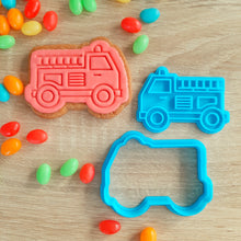 Load image into Gallery viewer, Fire Truck Cookie Cutter &amp; Fondant Stamp