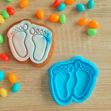 Load image into Gallery viewer, Baby Footprints Cookie Cutter &amp; Fondant Stamp