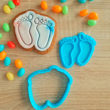 Load image into Gallery viewer, Baby Footprints Cookie Cutter &amp; Fondant Stamp