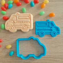 Load image into Gallery viewer, Ambulance Cookie Cutter &amp; Fondant Stamp