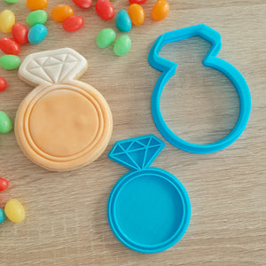 Miss to Mrs (Diamond Ring) Cookie Cutter & Fondant Stamp (3 piece set)